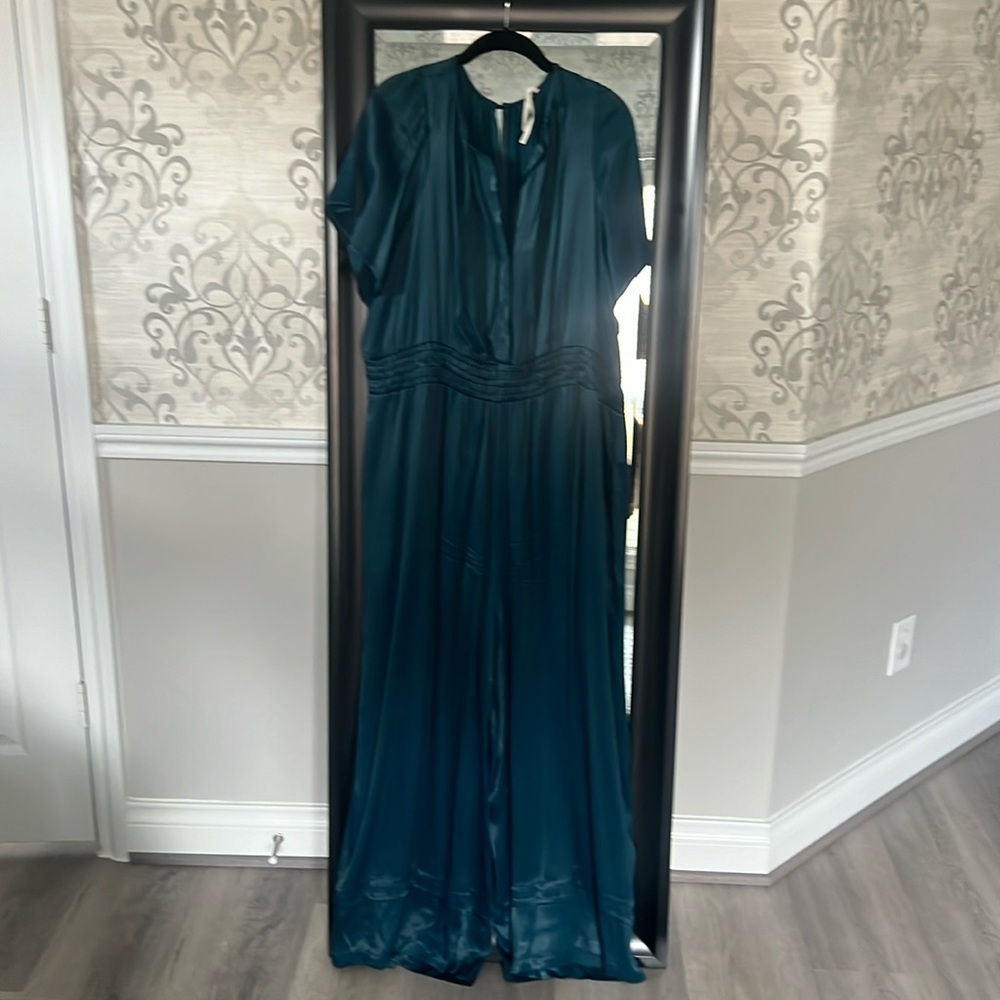 Anthropologie satin jumpsuit